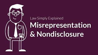 Misrepresentation and Nondisclosure  Contracts  Defenses amp Excuses [upl. by Carolin]