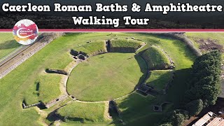 CAERLEON ROMAN BATHS amp AMPHITHEATRE WALES  Walking Tour  Pinned on Places [upl. by Inaluahek356]