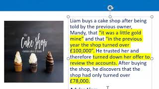 How to apply misrepresentation Liam cupcake scenario [upl. by Jacinthe832]