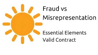 Fraud vs Misrepresentation  Other Essential Elements of a Valid Contract  CA CPT  CS amp CMA [upl. by Weeks]